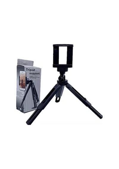 Profosyonel Telefon Tutucu Ayarlı Tripod 360 Derece Dönebilir Tripot Siyah