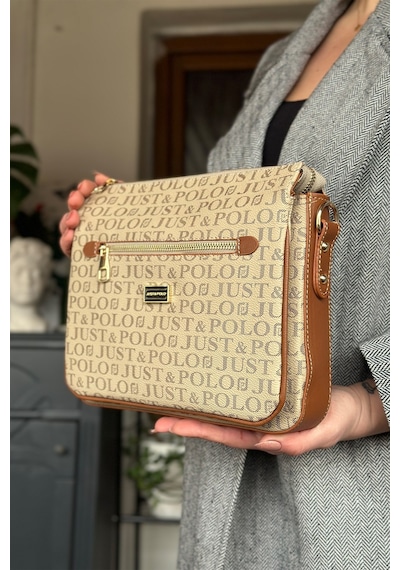 Jps- 5 Bölmeli Kadın Omuz Çantası 29cm 20 Cm 10 Cm 2068-lb - Kum Taba Kombin Kum - Taba