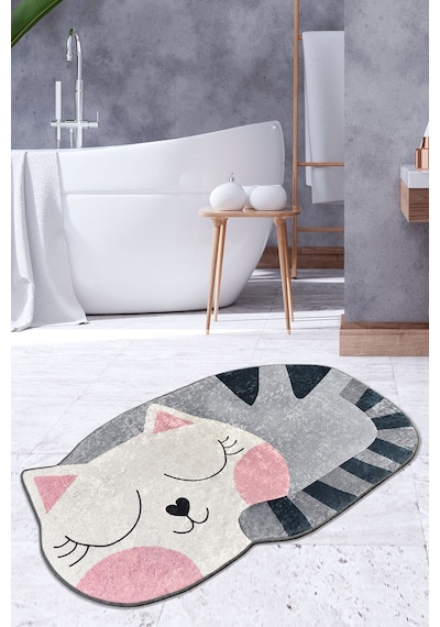 Chilai Home Big Cat 60x100 Cm Banyo Halısı Djt Beyaz