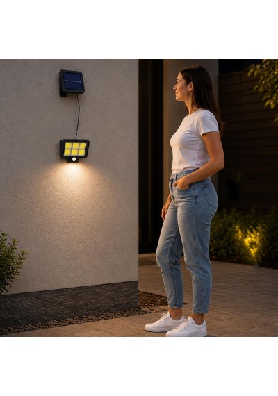 Tr Güneş Enerjili Sensörlü 120 Led Solar Aydınlatma Lambası Hareket Sensörlü 480 Cm Uzatma Kablosu İç Ve Dış Diğer