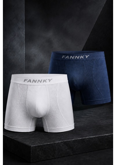 Fit Women Erkek Rahat Esnek Seamless 2 Li Boxer Kahverengi