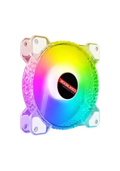 Coolmoon 12cm Rgb P Kasa Fanı Kristal Elmas Yüzey - 6pin Soğutucu Fan Kontrolcü Olmadan Çalışmaz