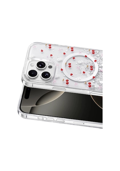 Onegif Apple İphone 16 Pro Max Misk Simli Magsafe Kapak - Desen 5 - Desen 5