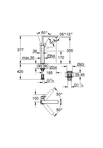 Grohe Allure 23403GN1 Tek Kumandalı Xl Boyut Lavabo Bataryası Altın