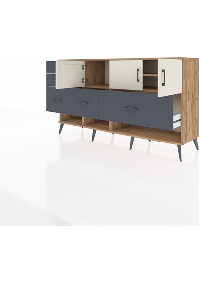 Kronos Konsol 3 Raflı 5 Çekmeceli 3 Kapaklı 176x59x99 Çam-aytaşı/ Çam-aytaşı/antrasit Kronos Konsol 3 Raflı 5 Çekmeceli 3 Kapaklı 176x59x99 Çam-aytaşı/ Çam-aytaşı/antrasit