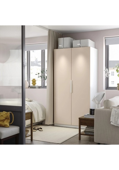 Ikea Beyaz Fonksiyonel Kapaklı Gardırop 100x60x201 Cm