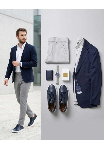 Bys Beystil Erkek Gri Slim Fit Düz Keten Pantolon