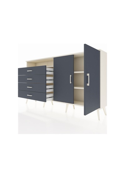 Arges Konsol 3 Raflı 4 Çekmeceli 2 Kapaklı 176x30x99 Aytaşı-antrasit Antrasıt/antrasıt - Aytası Arges Konsol 3 Raflı 4 Çekmeceli 2 Kapaklı 176x30x99 Aytaşı-antrasit Antrasıt/antrasıt - Aytası
