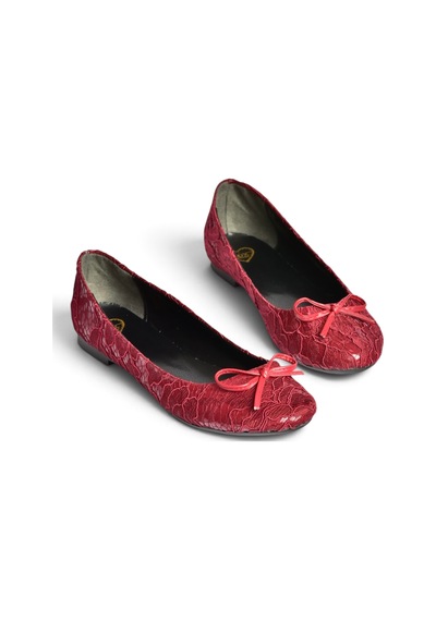 Fox Shoes Z726243404 Bordo Kumaş Kadın Babet