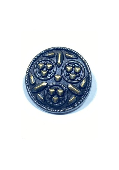 Kaban Manto Düğmesi / Metal Düğme / Antik Sarı / 3 Cm / 6 Lı Set/mde