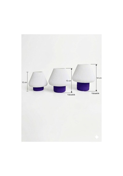 3d Baskı Dekoratif Tealight Mumluk Minimal Masa Ve Gece Lambası Kendi Rengini Seç Mor