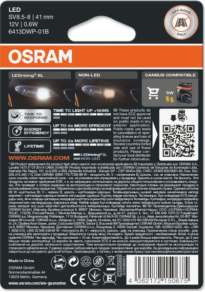 Osram Sofit Led Ledriving Sl C5w 41mm 6000k Beyaz Işık