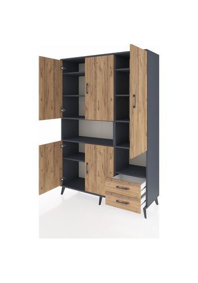Hyperion Dolap 10 Raflı 2 Çekmeceli 5 Kapaklı 132x44x195 Antrasit-çam/çam Atlas Çam/atlas Çam Hyperion Dolap 10 Raflı 2 Çekmeceli 5 Kapaklı 132x44x195 Antrasit-çam/çam Atlas Çam/atlas Çam