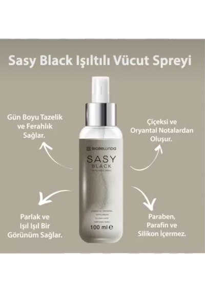 Biobellinda Sasy Black Simli Vücut Spreyi 100 Ml