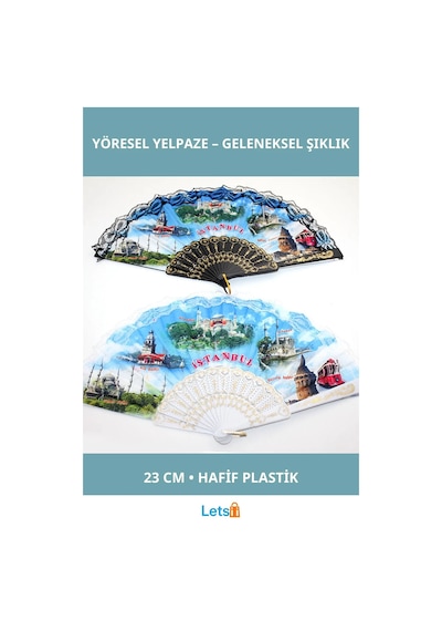 Yöresel Hafif Plastik Serinletici Yelpaze 23 Cm 1 Adet