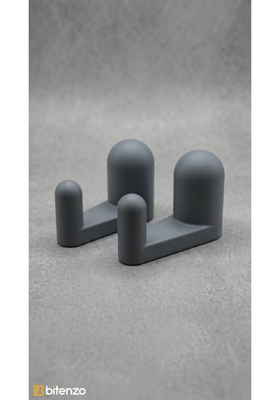 Minimalist Yuvarlak Tasarım Mini Laptop Standı - 2'li Set Taşınabilir Ergonomik Yükseltici - Koyu Gri