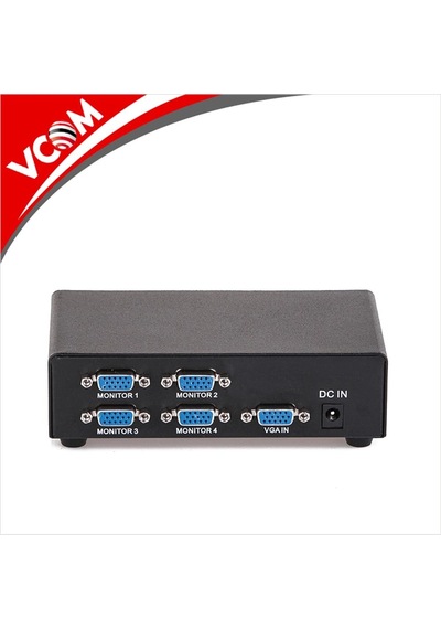 Vcom Dd134 1-4 Port 350mhz Metal Vga Splitter Kdo