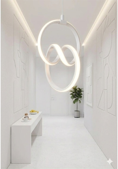Signature Venüs Modern Beyaz Led Avize Yatak Odası - Hol - Salon