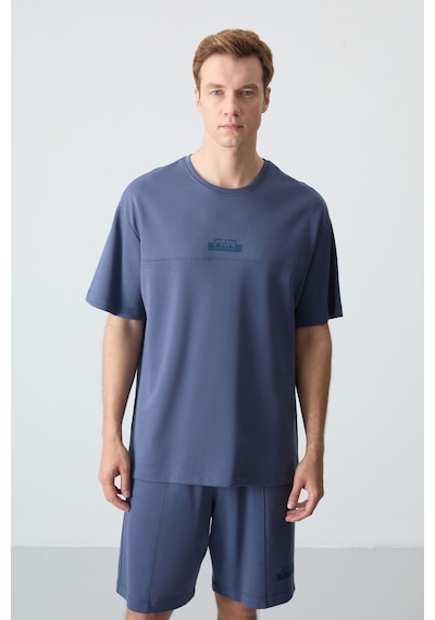 Tommy Life Petrol Pamuklu Kalın Yumuşak Dokulu Oversize Fit Basic Erkek Şort Takım - 85259 Tommy Life Petrol Pamuklu Kalın Yumuşak Dokulu Oversize Fit Basic Erkek Şort Takım - 85259