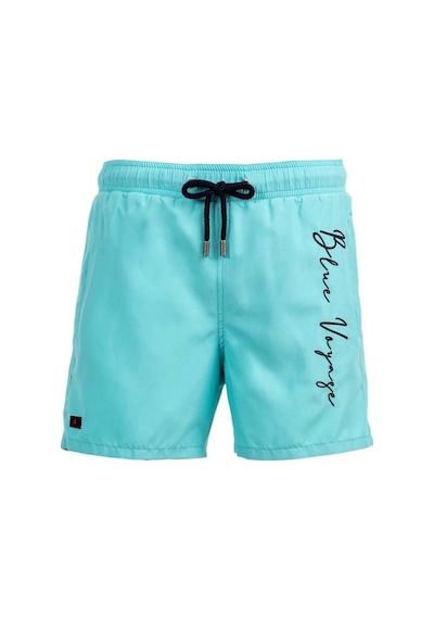 Miami Beach Mint Su İtici Özellikli Blue Voyage Nakışlı Erkek Plaj Deniz Şort Mayo - 303-mint 001