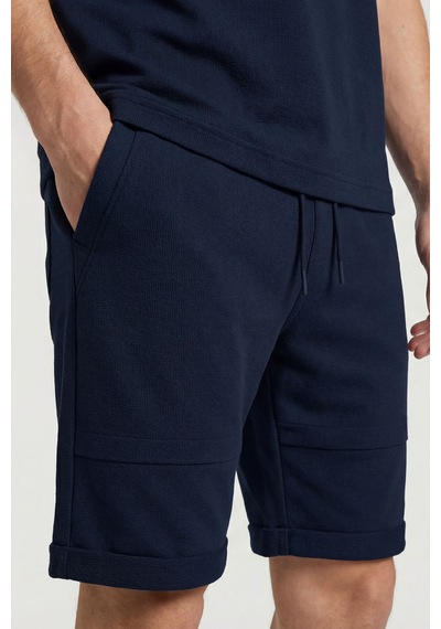 Lacivert Oversize Fit Yumuşak Dokulu Basic Erkek Şort Takım - 85274 Lacivert