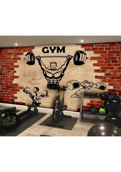 3 Boyutlu Spor Salonlarına Özel Tasarım Duvar Kağıdı