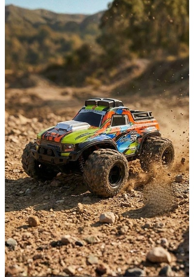 1:16 Ölçek Cross Country Işıklı Off-road Rc Araba Uzaktan Kumandalı, 3 Renk Seçenekli Turuncu