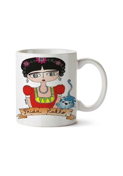 Frida Kahlo Kedi İki Tarafı Baskılı Kupa Bardak