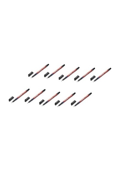Siyah Asetat Kalemi 10'lu Set, Hızlı Kuruyan Mürekkeple Açık Gül