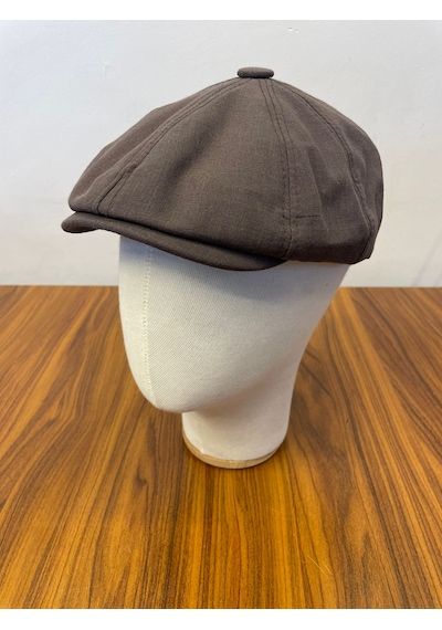 Hamze Peaky Blinders Tommy Shelby Model Keten Kasket Şapka Kahverengi