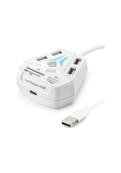 Usb Hub Kart Okuyucu 8 Port Beyaz A068w Evimdeyokyok