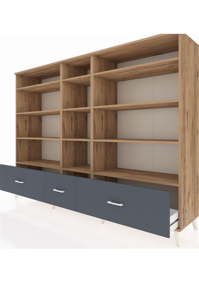 Hyperion Dolap 12 Raflı 3 Çekmeceli 220x44x163 Çam-çam/antrasit Çam-çam/antrasit Hyperion Dolap 12 Raflı 3 Çekmeceli 220x44x163 Çam-çam/antrasit Çam-çam/antrasit