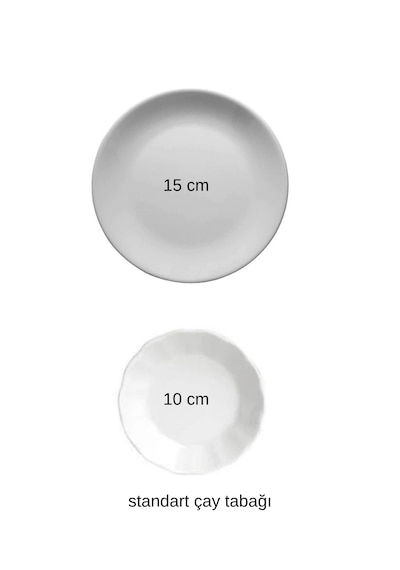 Gürallar 15 Cm Extra Küçük Porselen Kahvaltı Çerez Tatlı Tabağı 6 Adet Beyaz