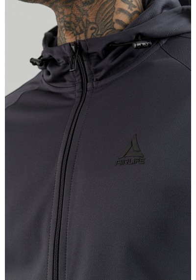 Airlife Power 22 Cr Line Tam Boy Fermuarlı Erkek Kapüşonlu Sweatshirt Smoked Füme