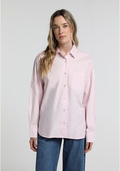 Colin's Colins Boyfriend Fit Shirt Neck Düz Kadın Pembe Uzun Kol Gömlek Cl1081487 Q1.v1 Pın