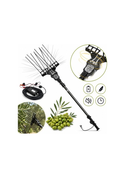 Algaride Olivpowr Master Zeytin Badem Ceviz Hasat Makinesi Paralel Aynı Yönlü Çırpıcı 3,2 Metre Teleskopik 8 Karbon Fiber Çubuk Ayarlanabilir Devir Ve Vuruş