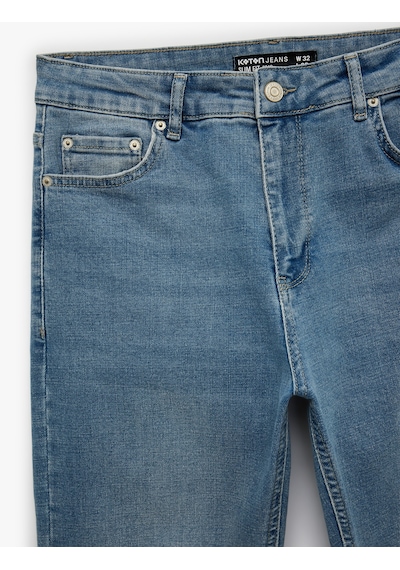 Koton Normal Bel Cepli Pamuklu Slim Fit Jean Pantolon - Brad Jean Açık İndigo 7wam40140nd Koton Normal Bel Cepli Pamuklu Slim Fit Jean Pantolon - Brad Jean Açık İndigo 7wam40140nd