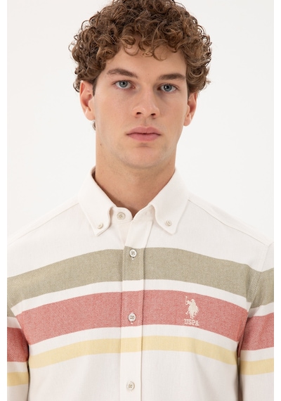 U.s. Polo Assn. Erkek Krem Gömlek Desenli 50291406-vr071 Krem U.s. Polo Assn. Erkek Krem Gömlek Desenli 50291406-vr071 Krem