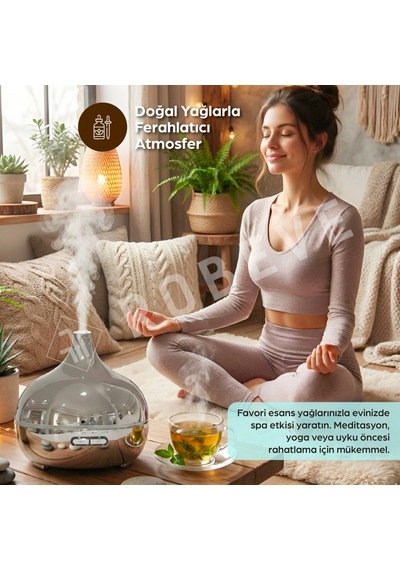 Robeve 550 Ml Otomatik Hava Nemlendirici Buhar Makinesi Oda Nemlendirici Aroma Difüzör Gümüş