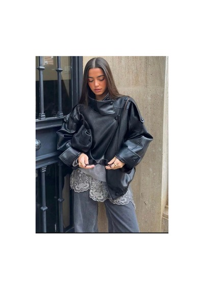 Sinemkivanc Co Viral Oversize Kadın Deri Ceket Yüksek Yaka Siyah Urban Style Kadın Deri Ceket Siyah&black Siyah&Black Sinemkivanc Co Viral Oversize Kadın Deri Ceket Yüksek Yaka Siyah Urban Style Kadın Deri Ceket Siyah&black Siyah&Black