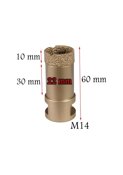 Badem10 Granit Mermer Seramik Fayans Delici Panç 22 Mm M14 Girişli