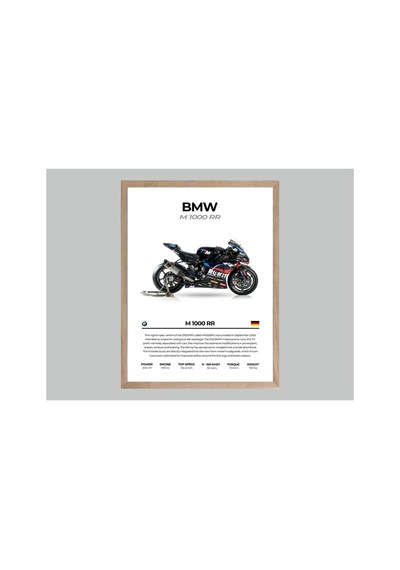 Bmw Doğal Ahşap Çerçeveli Tek Parça Dekoratif Tablo Çok Renkli - 818978234 Çok Renkli