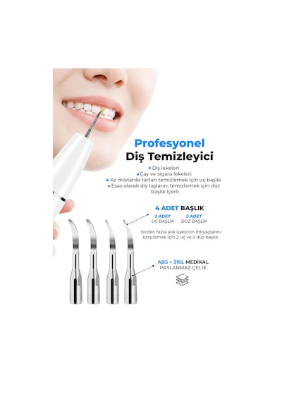 C12m Profesyonel Diş Temizleyici 3 Modlu, Usb Şarjlı, Ipx7 Su Geçirmez