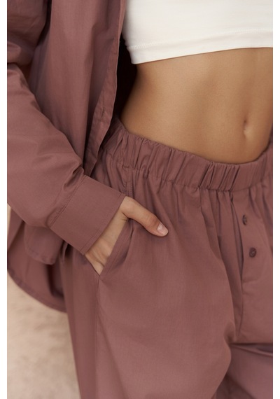 Mai Collection Mai Studios Co. Mirabella Açık Bordo Gömlek Pantolon Takım Acık Bordo
