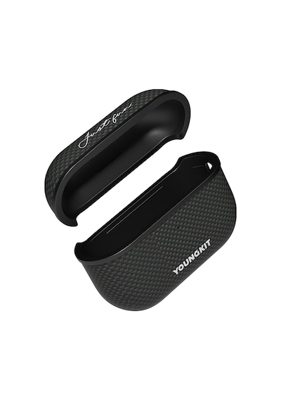 Apple Uyumlu AirPods Pro Kılıf Magsafe Aramid Fiber Youngkit 1500d Kevlar Extreme Wing Serisi Siyah