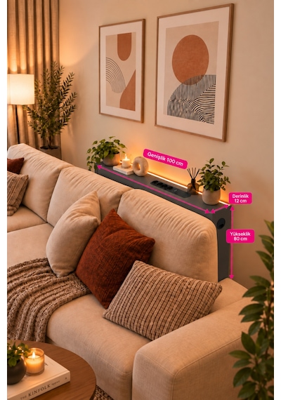 1. Sınıf Antrasit Mdf Auratech Led Li Koltuk Arkası Dresuar Prizli Şarjlı Raf Konsol 100x80x12 1. Sınıf Antrasit Mdf Auratech Led Li Koltuk Arkası Dresuar Prizli Şarjlı Raf Konsol 100x80x12