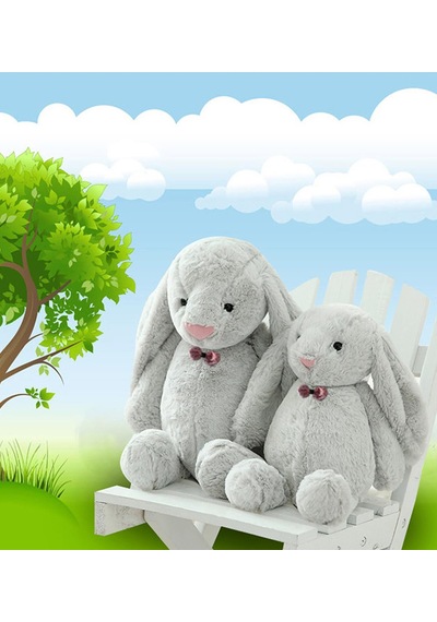 Uyku Arkadaşım Papyonlu Uzun Kulak Bunny Peluş Tavşan 65 Cm Sarı