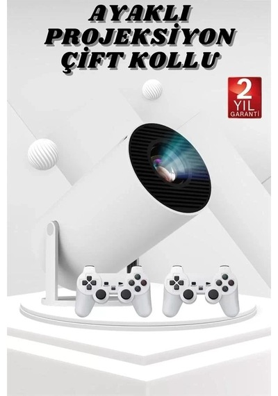 Home Ayaklı Oyun Projeksiyonu Çift Kollu Taşınabilir Sinema Projektörü
