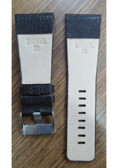 Diesel Kahve Rengi Hakiki Deri Saat Kayışı Kordonu 30 Mm