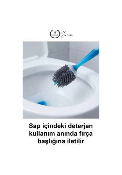 Tuvaletfırçası Deterjan Hazneli Silikon Tuvalet Fırçası Duvara Monte Askılı Yapışkanlı Havalandırma Çok Renkli